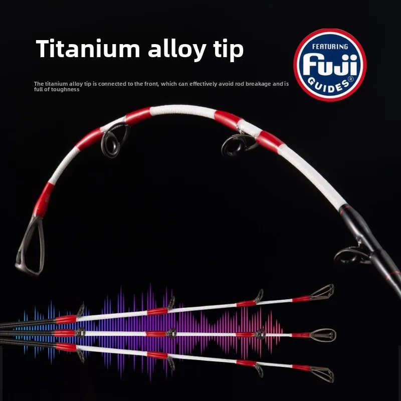 DSNY FUJI Super duro barco de aguas profundas carrete eléctrico Jigging caña cebo 150-550g alto carbono Deap océano caña de pescar 1.75M2.05M2.35M - imagen 4