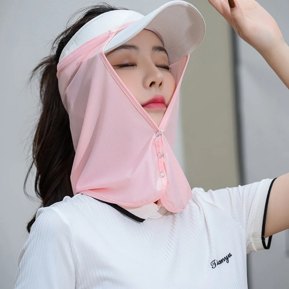 Mascarilla de protección solar de seda de hielo para deportes al aire libre, bufanda de secado rápido con protección UV, transpirable, UPF50 + - imagen 2