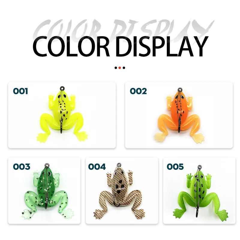 Señuelo de Pesca de rana blanda, cebo Artificial de silicona con un solo gancho, aparejos de Pesca, 4 piezas - imagen 5