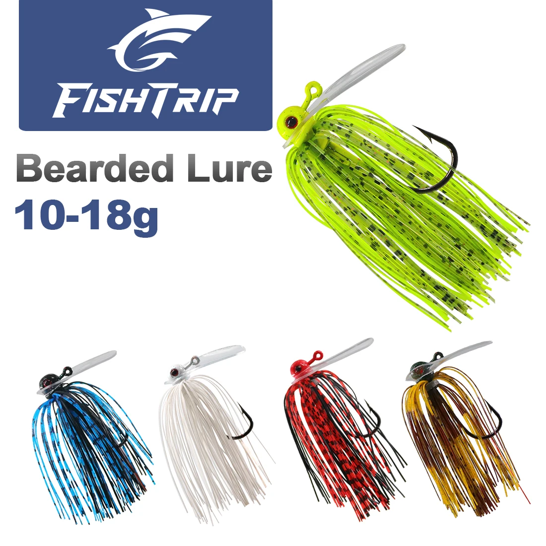 FishTrip-señuelo resistente al agua de PVC para pesca con señuelo, señuelo barbudo de 10-18g para prevención de enganche inferior con señuelo barbudo