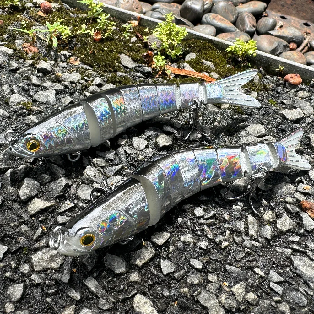 GOBAIT Swimbait 11g 16g 27g señuelo multiarticular segmento biónico de hundimiento lento Pesca lubina anzuelo triple aparejos de Pesca de carpa cebo duro - imagen 5