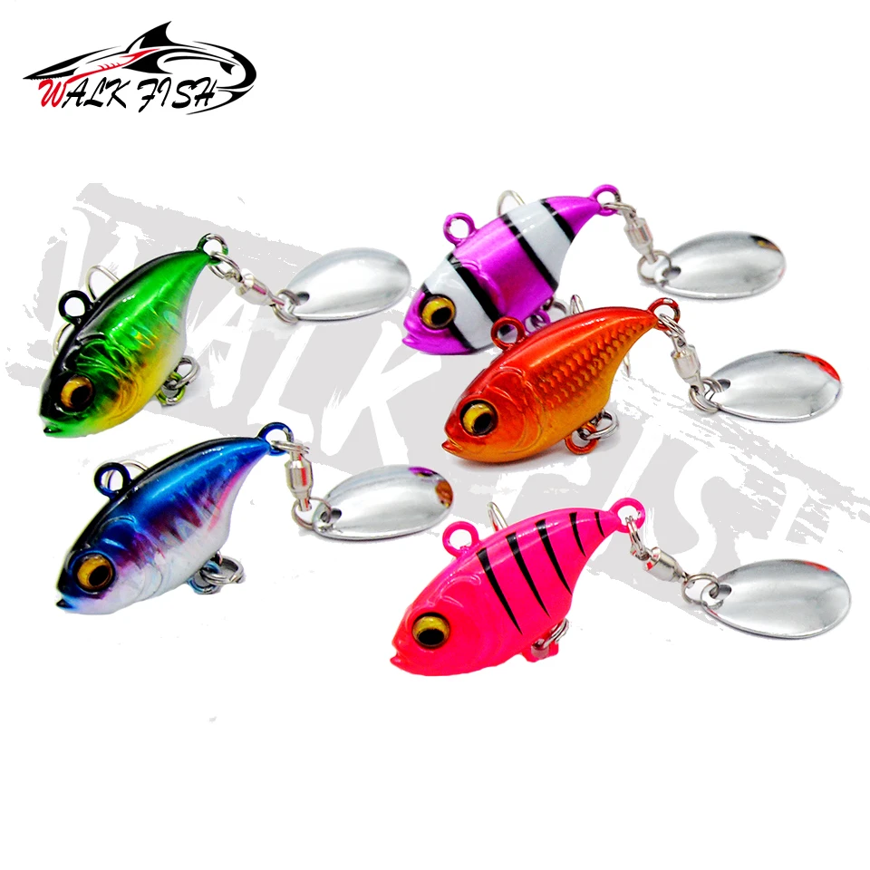 WALK FISH nueva cola giratoria 14g equilibrio giratorio plantilla de Metal VIB vibración cebo Spinner cuchara hundimiento señuelo aparejos de Pesca - imagen 5