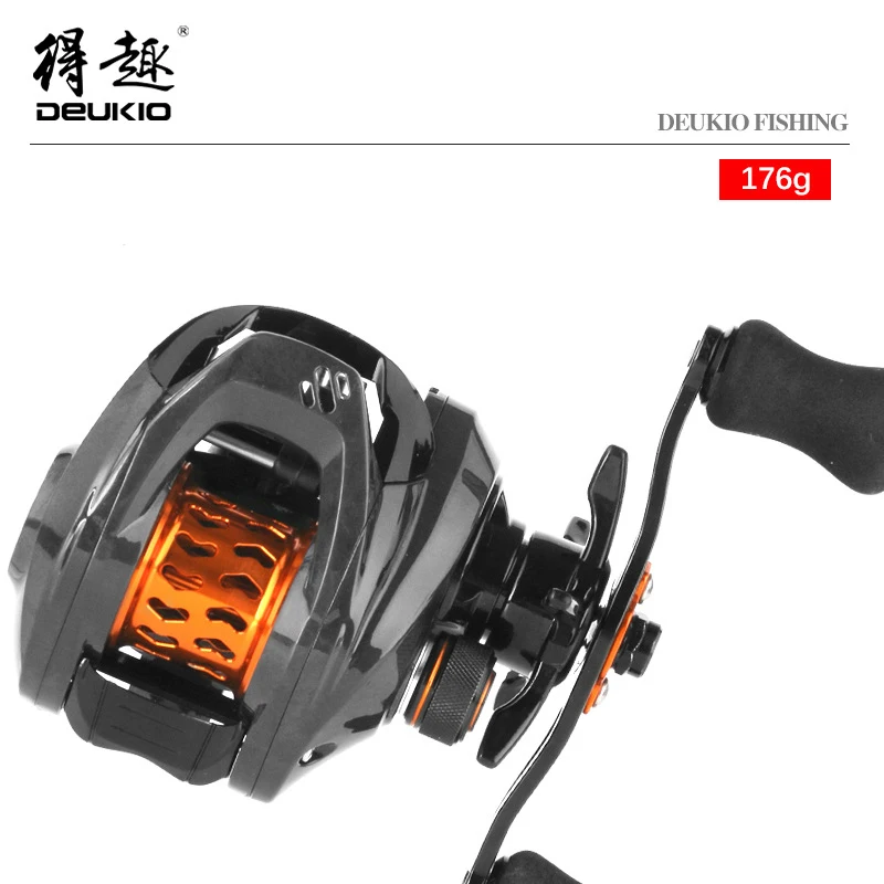 DEUKIO nuevo carrete de Baitcasting arrastre 6KG carrete CNC 7,1: 1 aleación de aluminio fibra de carbono doble mango Jigging carrete de Metal agua de mar - imagen 5