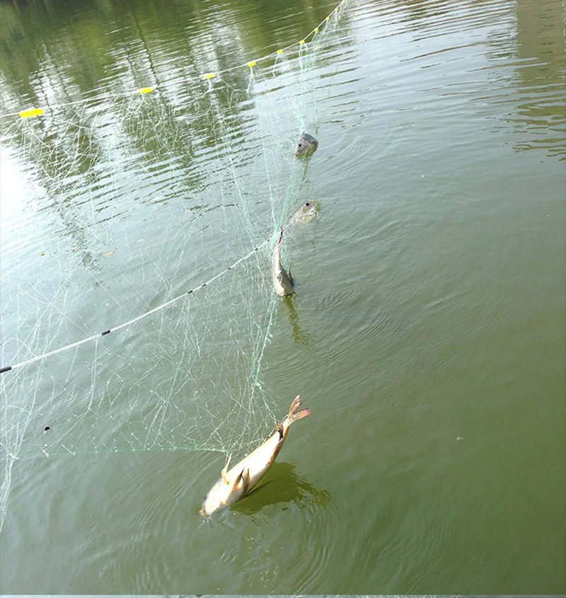 Lawaia-red de pesca de 3 capas de 100M/80M de espesor, accesorios de equipo de pesca de seda verde, trampa de red, flotador de plástico - imagen 3