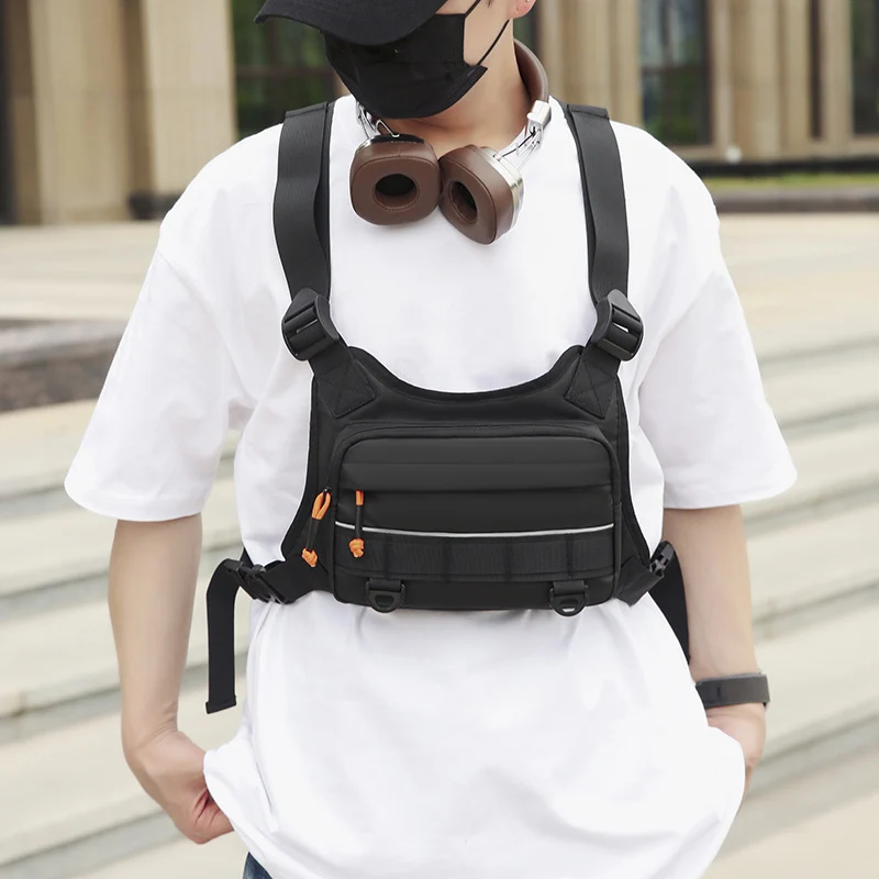 Chaleco táctico de escalada, bolsa ligera para deportes al aire libre, pesca, correr, ciclismo, caza, paquete de pecho, chaleco frontal para motocicleta, mochila - imagen 5