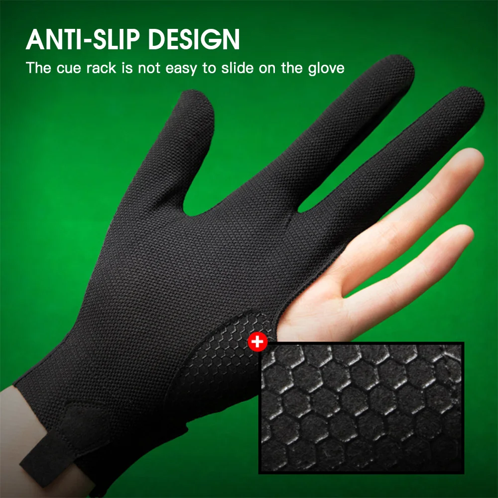 Guantes de billar de 3 dedos, manoplas cómodas, ligeras, para mesa de billar - imagen 3