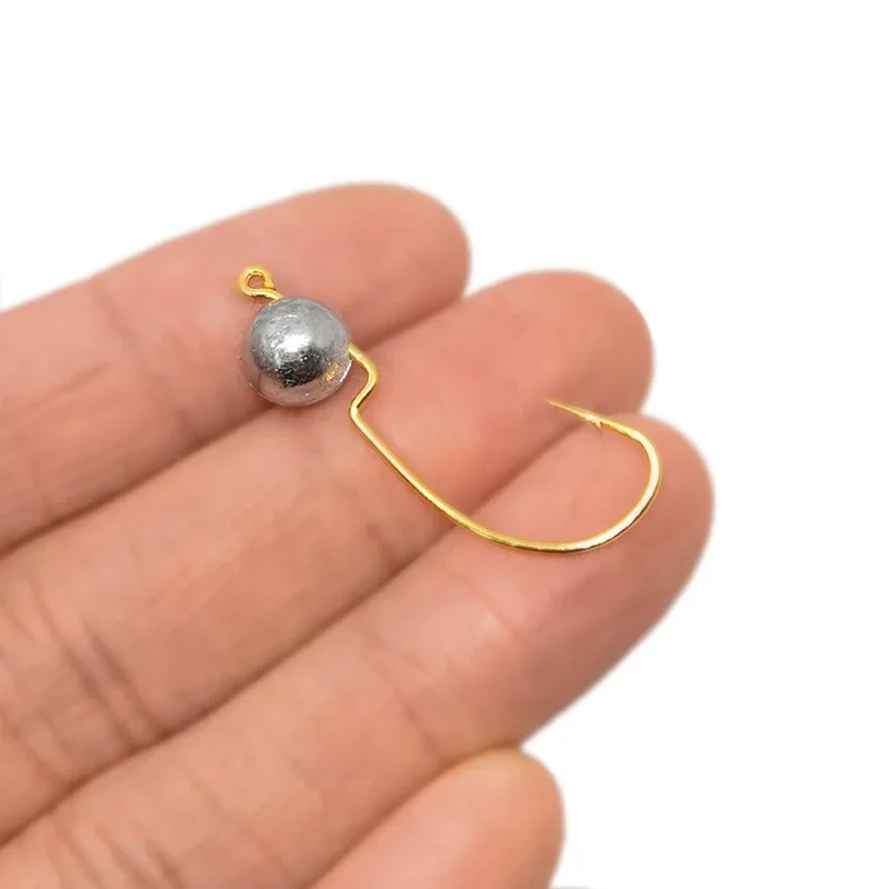 Jig Mini anzuelo con cabeza de plomo, 1g/2g/3g, 10 unids/lote, anzuelo de pesca en roca, plantilla de señuelo, anzuelo de Grank, accesorios de aparejos de pesca de gusano suave - imagen 4