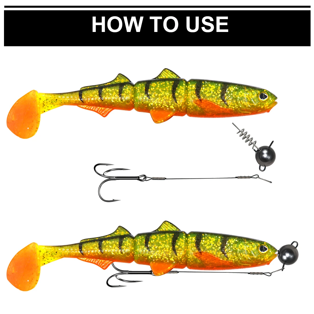 Plataforma Stinger de Pike de 9KM, ganchos de cabeza de plantilla Stinger Screwball con gancho triple para accesorios de Swimbait de señuelo suave de goma - imagen 3