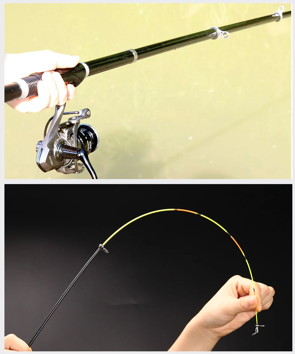 JOSBY-caña de pescar portátil con asiento de carrete, alimentador de mar ultraligero, telescópico, FRP, Surf, 1,5 M, 1,8 M, 2,1 M, 2,4 M, 2,7 M - imagen 5