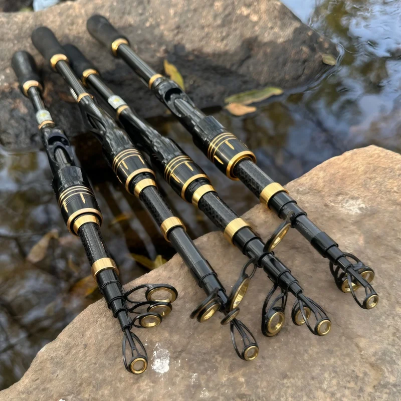 Caña de pescar con señuelo giratorio de carbono ultraligera, 1,8 M, 2,1 M, con punta de varilla de alta sensibilidad, caña dura para surfcasting de viaje para Lucio - imagen 5