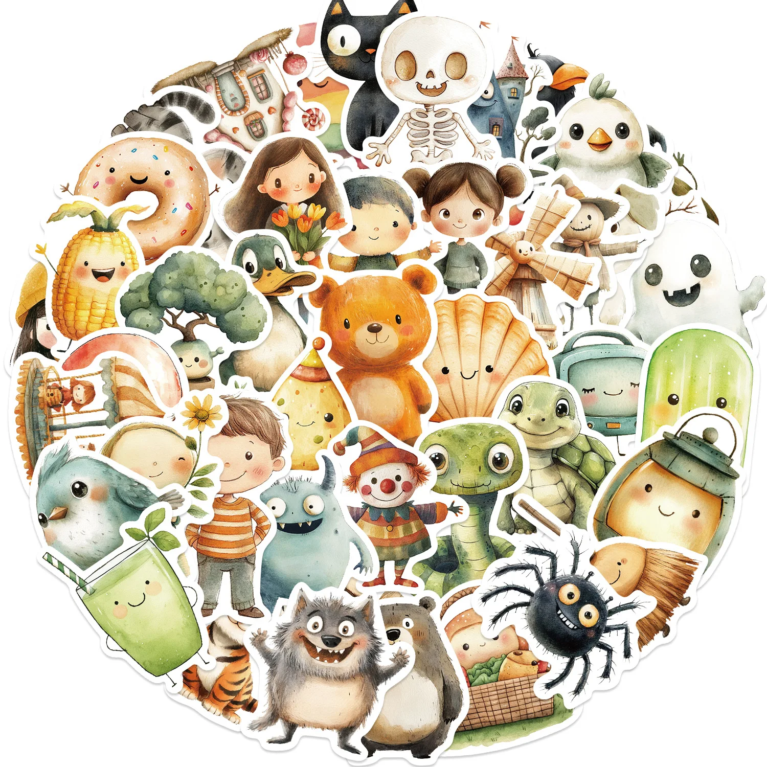 50 Uds. De pegatinas de grafiti de dibujos animados de animales minimalistas, teléfono, guitarra, portátil, maleta, tazas de agua, pegatina impermeable, juguete para niños - imagen 4