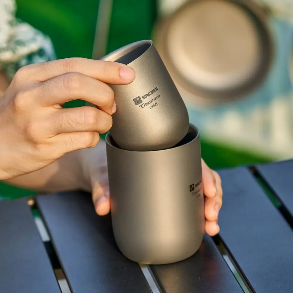 Taza titanio camping doble pared ligera para café y té al aire libre - imagen 2