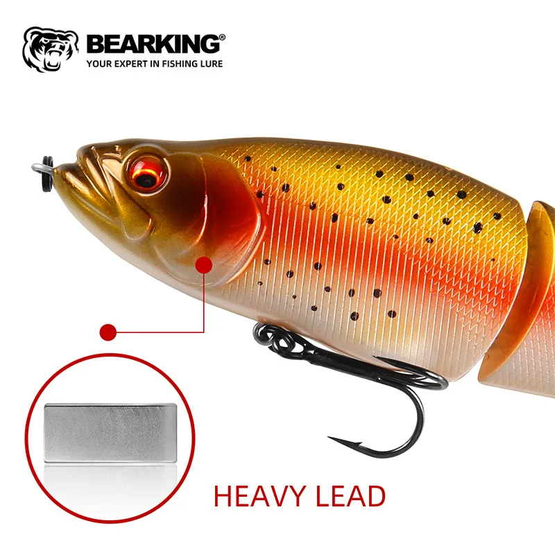 BEARKING 3 uds por juego Señuelos de Pesca 135mm 1oz Wobblers de pececillo articulado cuerpo ABS con cola suave SwimBaits señuelo suave - imagen 2