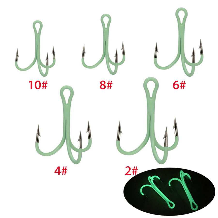 Juego de anzuelos triples luminosos para pesca nocturna, equipo de pesca de agua salada, 40 piezas - imagen 3