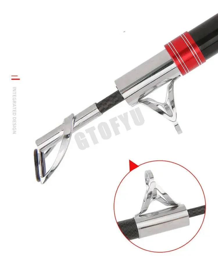 Caña de pescar de carbono de 2,1 M, 30kg por encima, superduro, 100M, caña de tiro de larga distancia, barco de mar telescópico, equipo de pesca de alta calidad - imagen 4