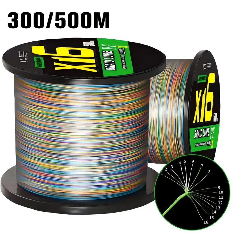 Línea de pesca trenzada X16, sedal de PE supersuave de 300m/500m, multifilamento de 22LB a 80lb, para agua dulce y saladapesca accesorios de pesca pesca accesorio pesca accesorios mar hilo trenzado pesca hilo de pesca