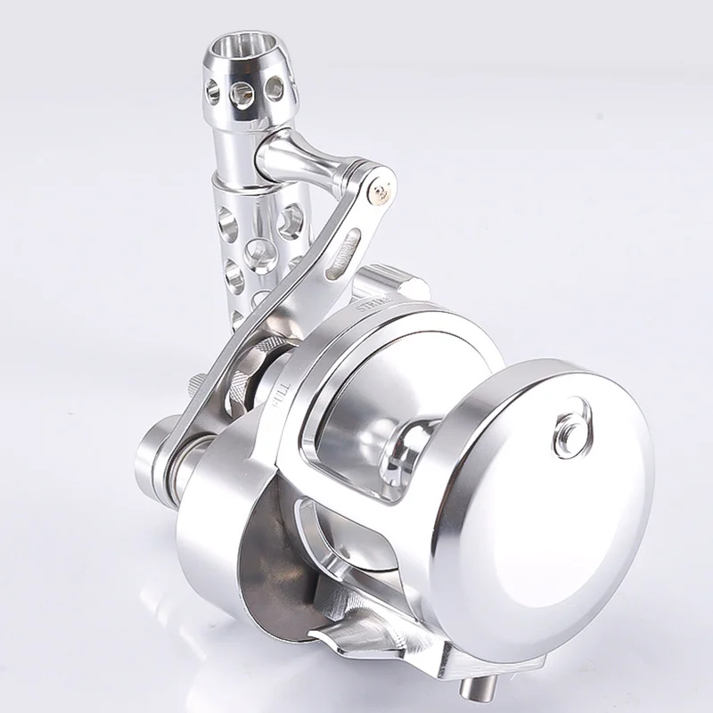 ANATONO-carrete de pesca Jigging de agua salada, palanca de arrastre de 2 velocidades, mecanizado CNC, juego grande, barco de mar profundo, pesca Al curricán