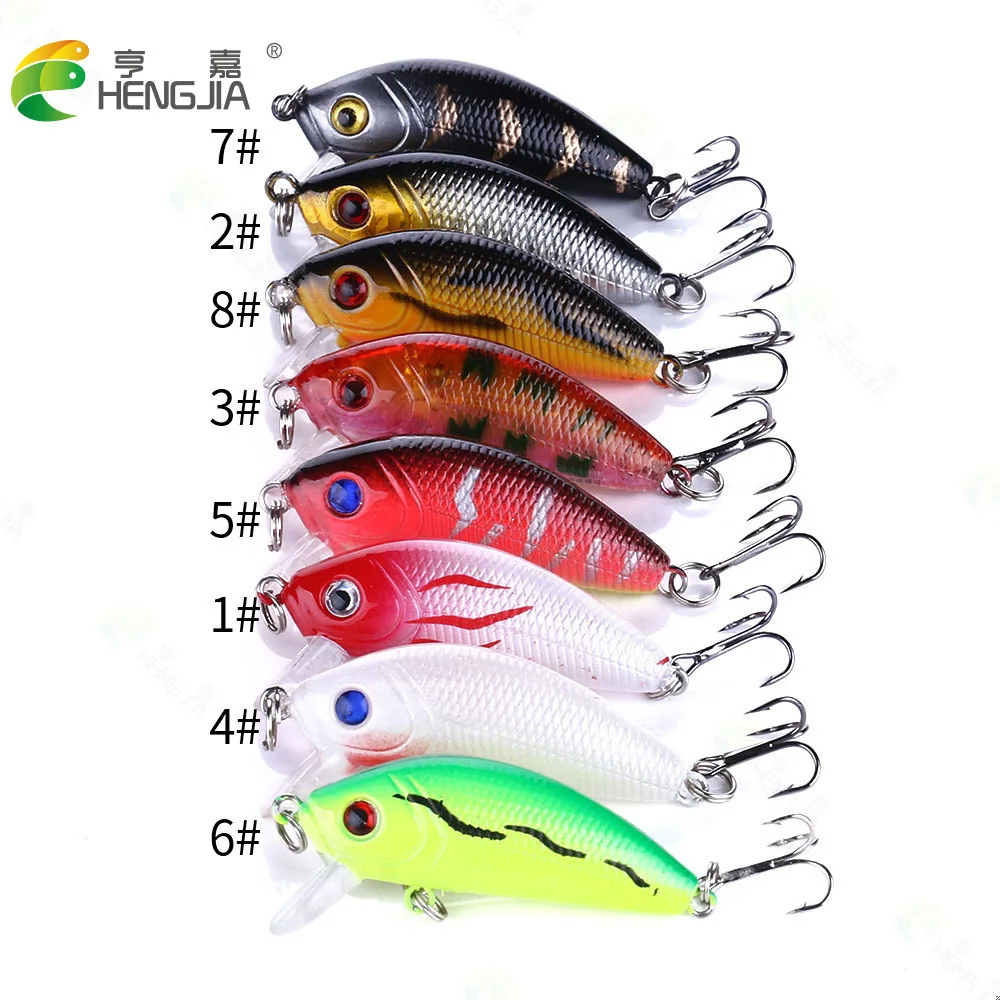 Señuelo de pesca Minnow, 50mm, 3,6g, ojos 3D, Crankbait wobbler, cebo duro de plástico Artificial, aparejos de pesca Topwater Luya - imagen 5