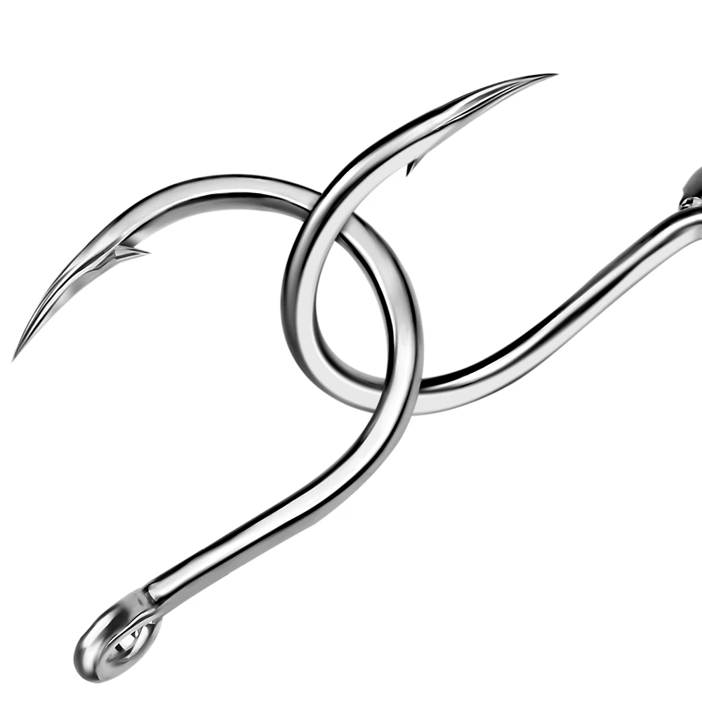 PROBEROS 10PCS Anzuelos de pesca 1/0-2/0-3/0-4/0-5/0 # Anzuelos Jig Big Eye, anzuelo único con púas de Color estaño, Peche de acero rico en carbono - imagen 5