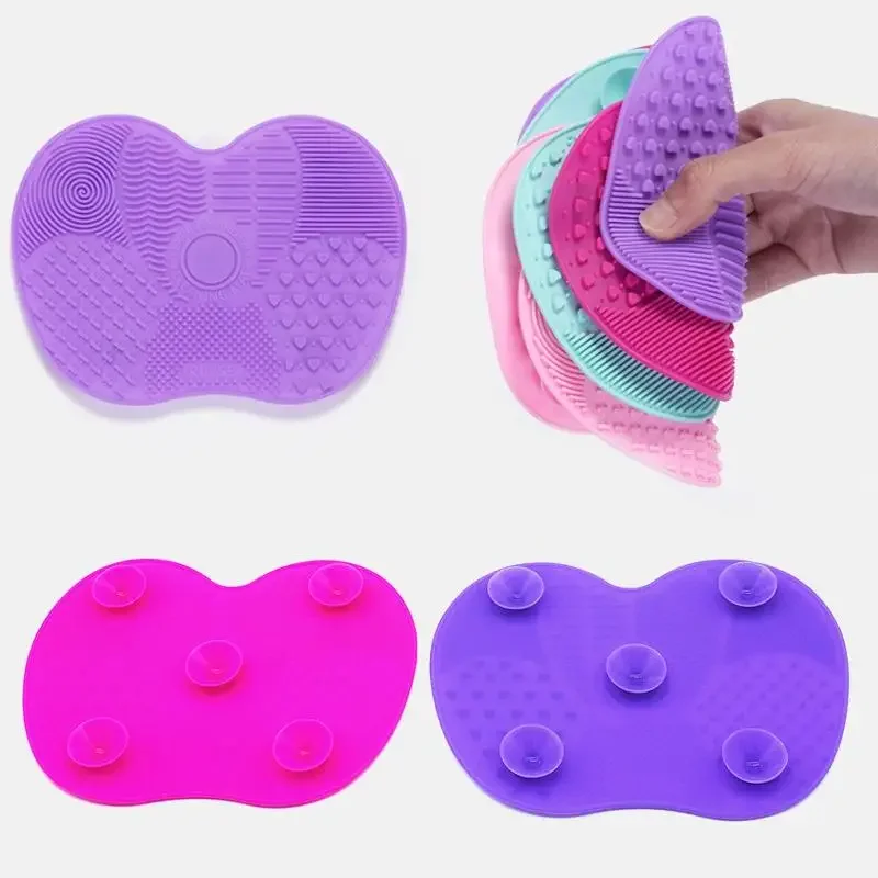 Almohadilla de limpieza de brochas de maquillaje de silicona, alfombrilla de limpieza de brochas de lavado de maquillaje cosmética, limpiador de brochas de maquillaje fácil de limpiar - imagen 5