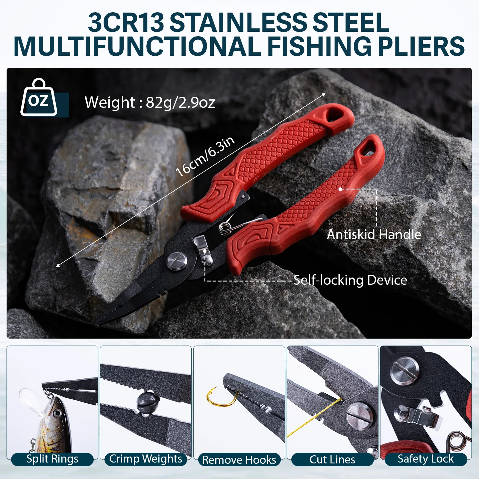 Goture, nuevo juego de aparejos de pesca todo en uno, tijeras, agarre para peces, señuelos de pesca, caja de aparejos, guantes, escala, elementos esenciales para pesca al aire libre - imagen 4