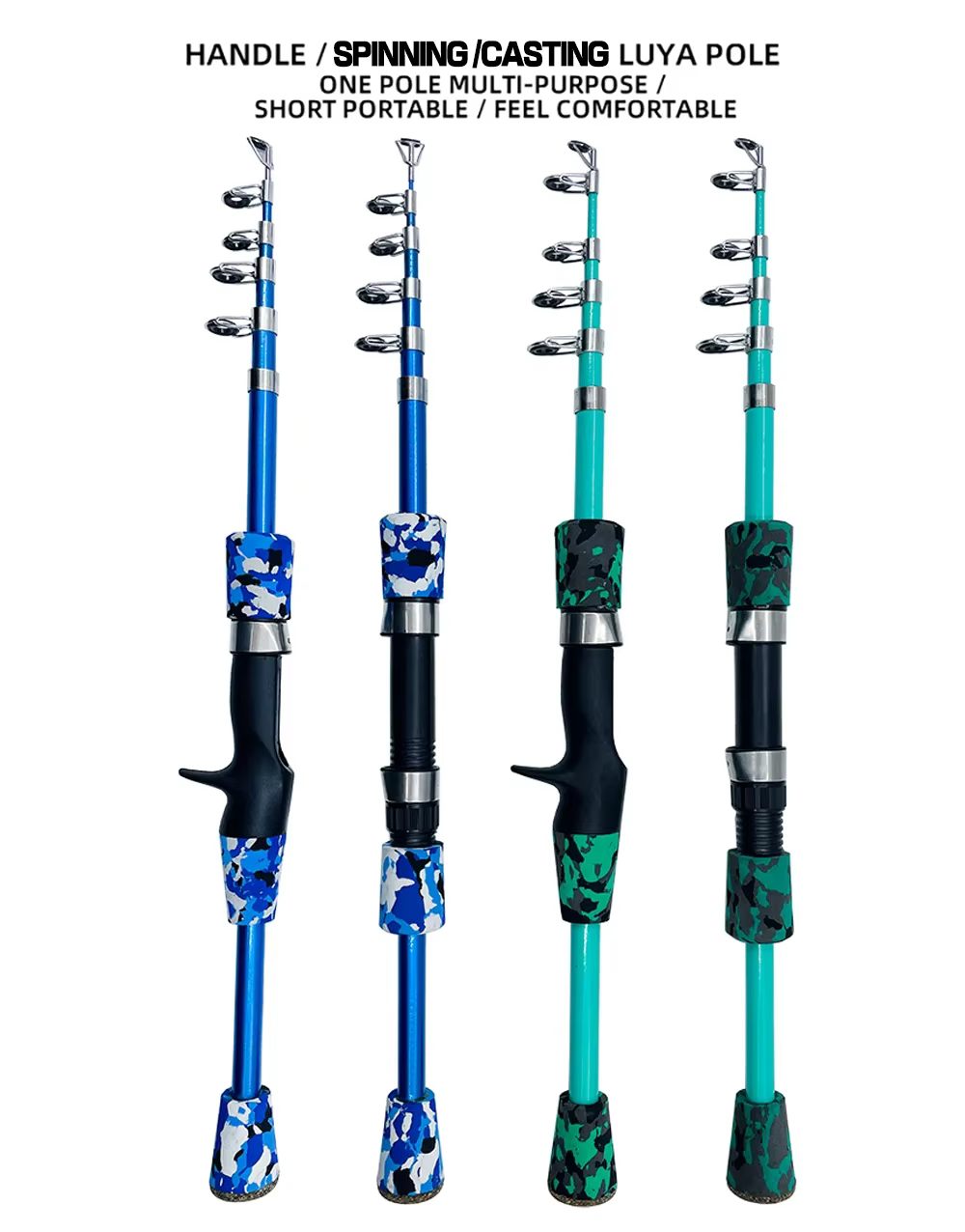 Experimente la pesca versátil con este mango multipropósito de un solo polo diseñado para la comodidad y la facilidad