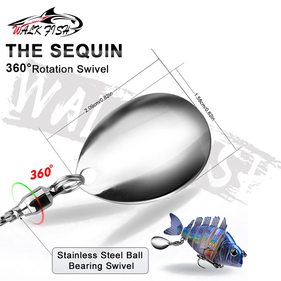 WALK FISH 1 Uds nuevas Señuelos de pesca 9cm/24,6g para lubina trucha cebos de natación multiarticulados señuelos de natación lento con lentejuelas intermitentes - imagen 3