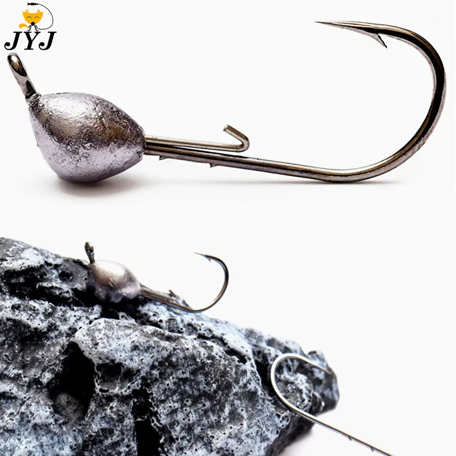 JYJ-anzuelo de sangre con ángulo obtuso, 0,7g-10g, anzuelo auxiliar de microobjeto, plantilla de gusano suave, anzuelo de señuelo, anzuelos de aparejos de pesca - imagen 3