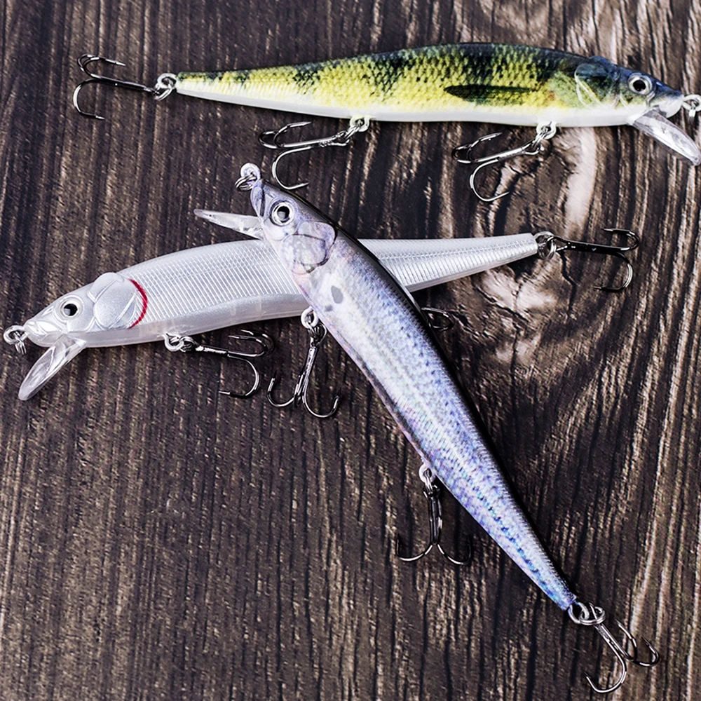 CCLTBA-cebos artificiales con anzuelos para pesca, cebos duros para lubina, Lucio, Carpa, trucha, Jerkbait, 12cm, 13,3g - imagen 3