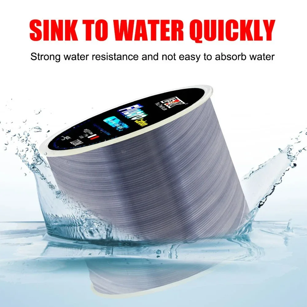 Línea de pesca de nailon de 120m, 0,14mm-0,6mm, 4,13lb-45lb, proceso de tratamiento de revestimiento de fluorocarbono, superficie de carbono, accesorios de pesca