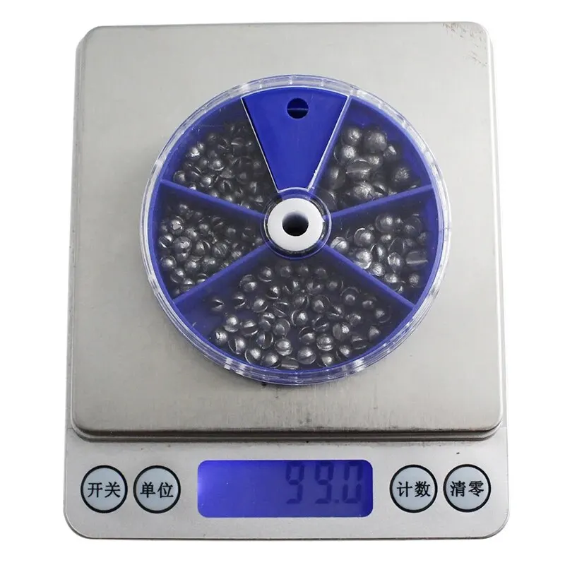 Plomos de Pesca de plomo 205 piezas, colgante abierto con caja de almacenamiento, 0,2g, 0,3g, 0,4g, 0,6g, 0,8g, para Pesca de fundición y aguas profundas - imagen 4