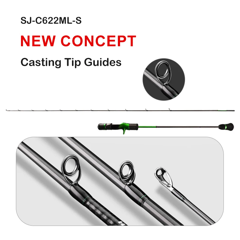 PURELURE-varilla de Jigging lenta, caña de pescar de Punta sólida de 1,90 M, 6,35 pies, Spinning, para agua salada, para mar, barco - imagen 4