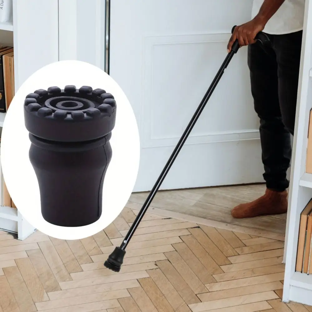 Almohadillas inferiores antideslizantes para bastón de muleta, Protector de punta de bastón de goma negro, resistente al desgaste, 16/19/22mm, 2 uds.