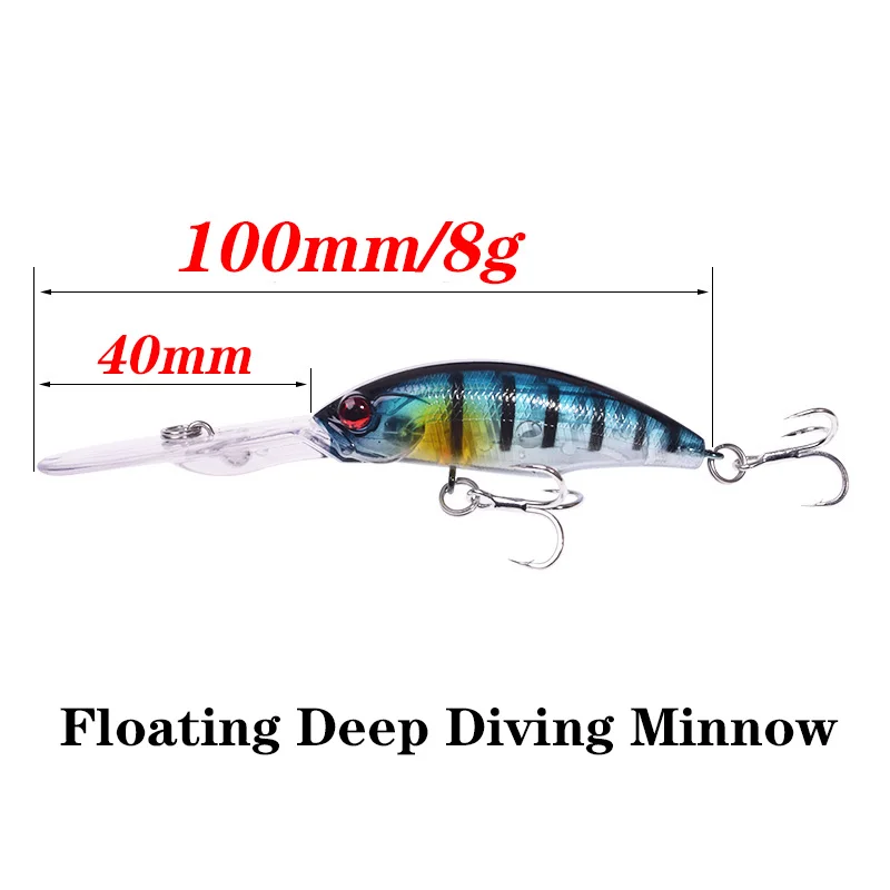 Señuelo de pesca de pececillo, cebo Artificial Wobbler Swimbait, Crankbait para aparejos de trucha y lubina, 10cm, 8g, 1 pieza - imagen 2