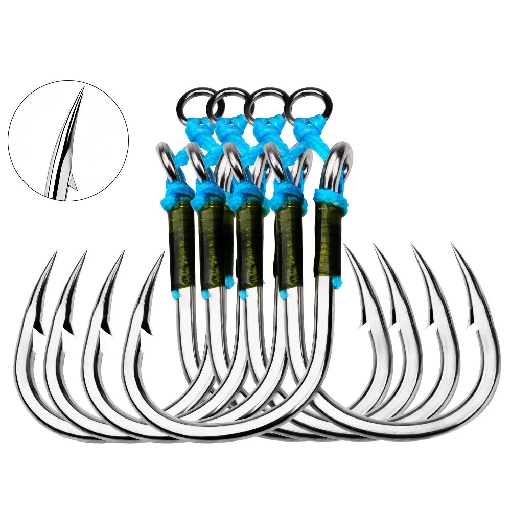 Anzuelos Jig Head doble púas – Slow jigging lubina acero carbono - imagen 2