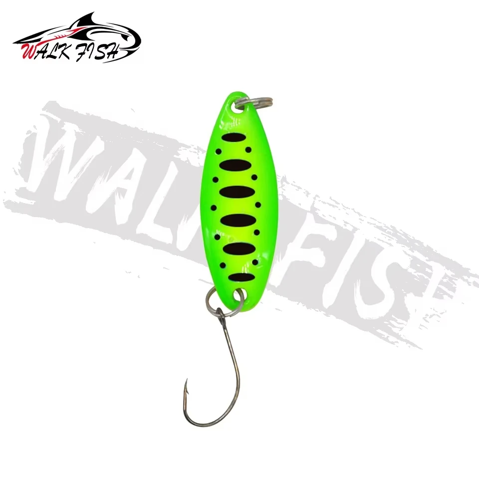WALK FISH 3,4 cm 3,5g cuchara señuelo de pesca de trucha lentejuelas de Metal Spinner cebo duro lentejuelas ruido Paillette cebo Artificial lubina - imagen 2