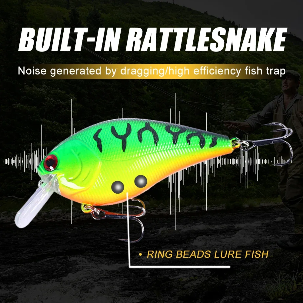 1 Uds 8,5 cm 15g sonajero de buceo poco profundo Crankbait Wobbler Artificial para Lucio cebo duro señuelo de pesca aparejos 6 colores - imagen 5