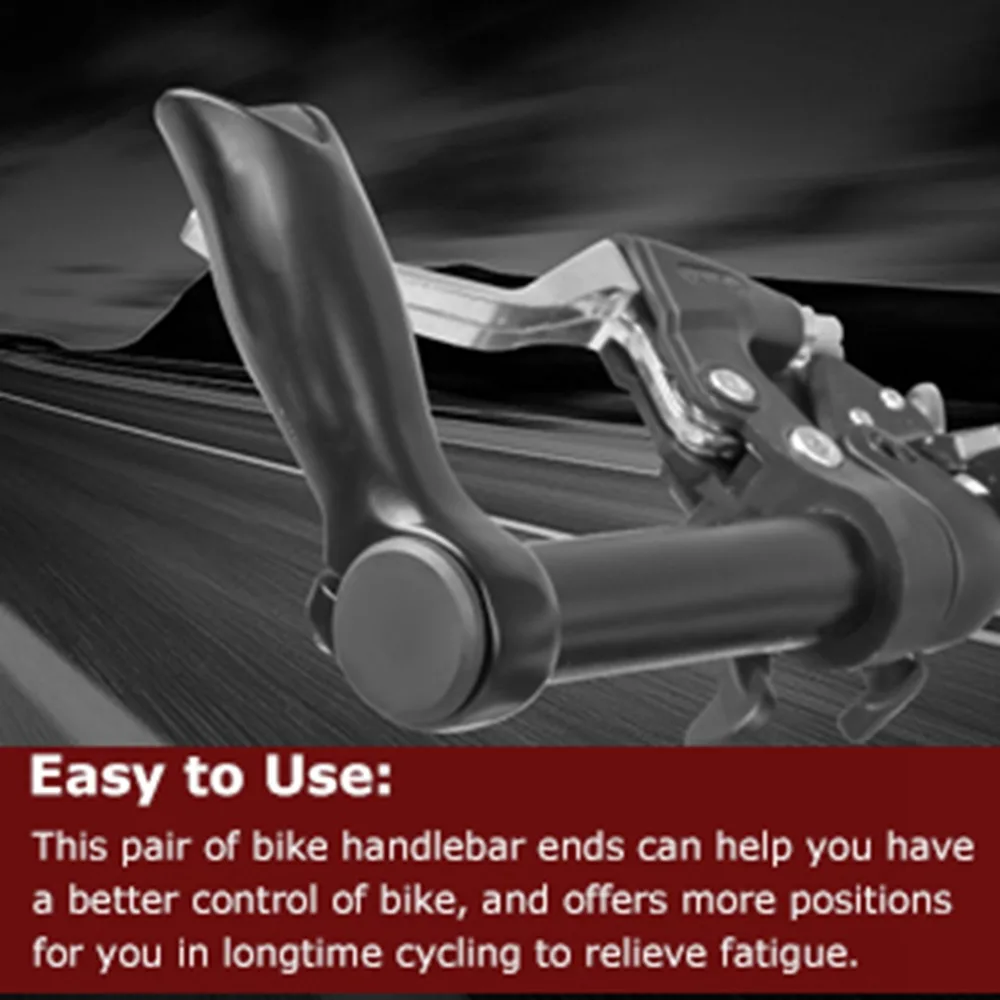 1 par de empuñaduras de extremo de barra de bicicleta negras, empuñaduras ergonómicas de aleación de aluminio de 22,2mm de diámetro con tapones, extremos de manillar de montaña - imagen 4