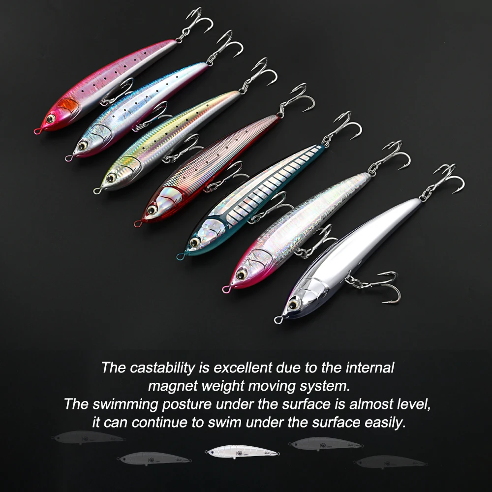 JIGGING PRO Legato 190mm 60g señuelo tipo lápiz flotante pesca en el mar señuelo de pesca en superficie atún Kingfish GT - imagen 5