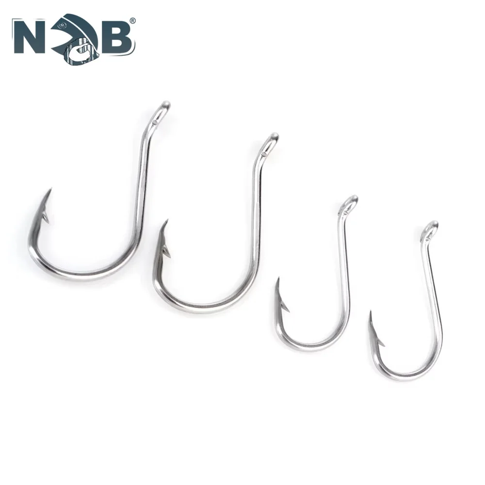 NGB 92553SS 25-50PCS Anzuelo de pesca de hierro inoxidable anillado 5/0 # -5 #   Anzuelo de pesca con púas afiladas de pulpo Baitholder - imagen 3
