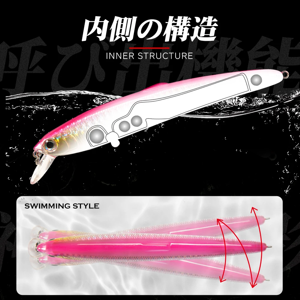 Hunthouse Saruna Minnow señuelo flotante Jerkbait 90/125/147mm Wobbler cebo duro aparejos de pesca para lubina y Lucio - imagen 3