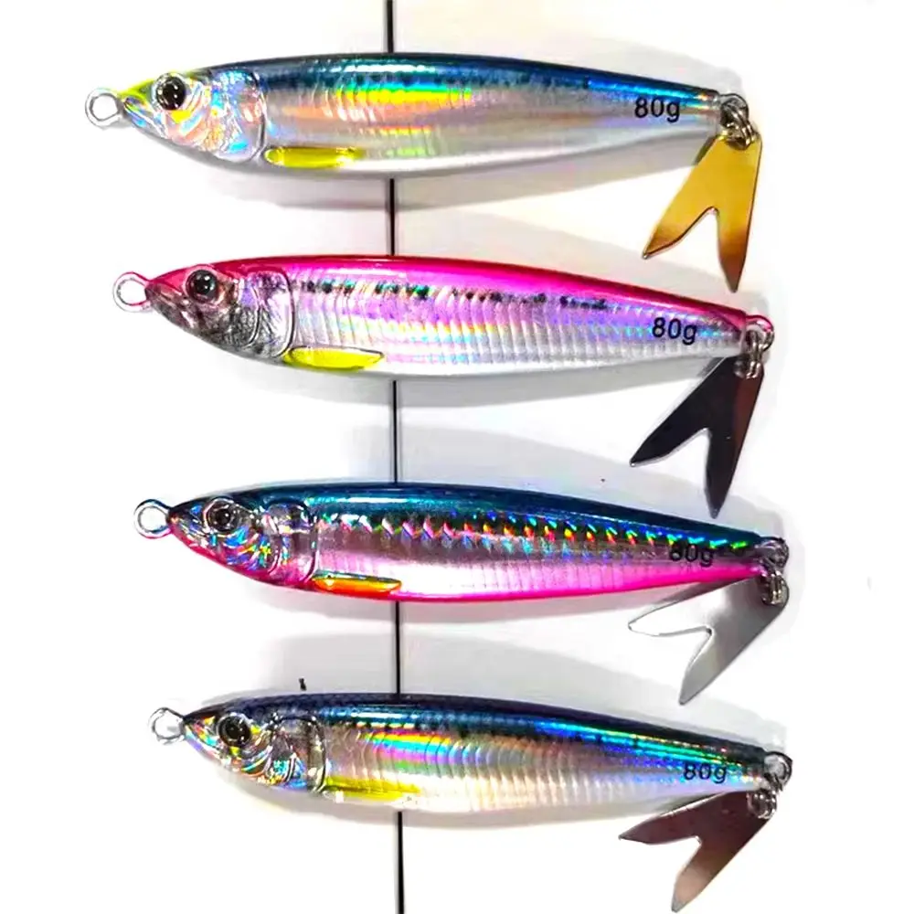 Plantilla de Metal 3D, señuelo de pesca de agua salada, arrastre largo, Jigging, cebo duro, cuchara, señuelos de caballa de agua salada para atún Mahi Marlin - imagen 4