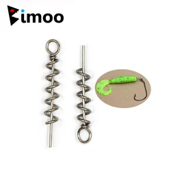Bimoo-cebo suave de 35mm, 45mm y 50mm, Pin de bloqueo de resorte, conector de cebo de pesca de acero inoxidable, señuelo de gusano, anzuelo de tornillo, aparejos de pesca