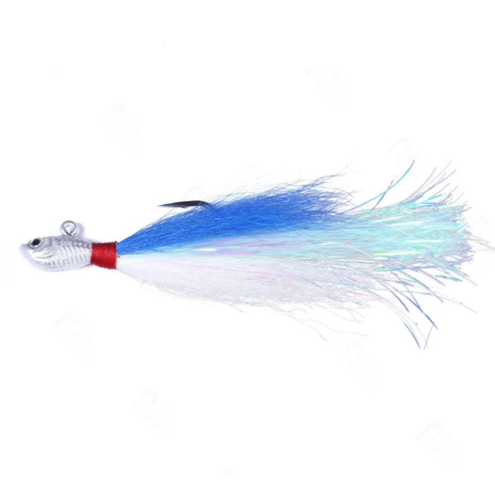 Bucktail Jigs 7g 10g 14g 21g 28g 42g 56g 82g Metal Jig Saltwater Hook Jigging Lure Jigs Bait For Mahi Marlin Waho Tuna Fishing - imagen 5