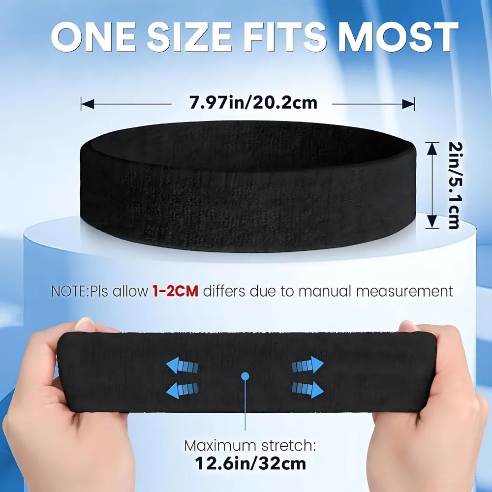 3 unids/set de diadema deportiva que absorbe la humedad al aire libre, banda elástica de Color sólido para gimnasio, banda para el sudor absorbente para Fitness, diadema para ciclismo - imagen 4