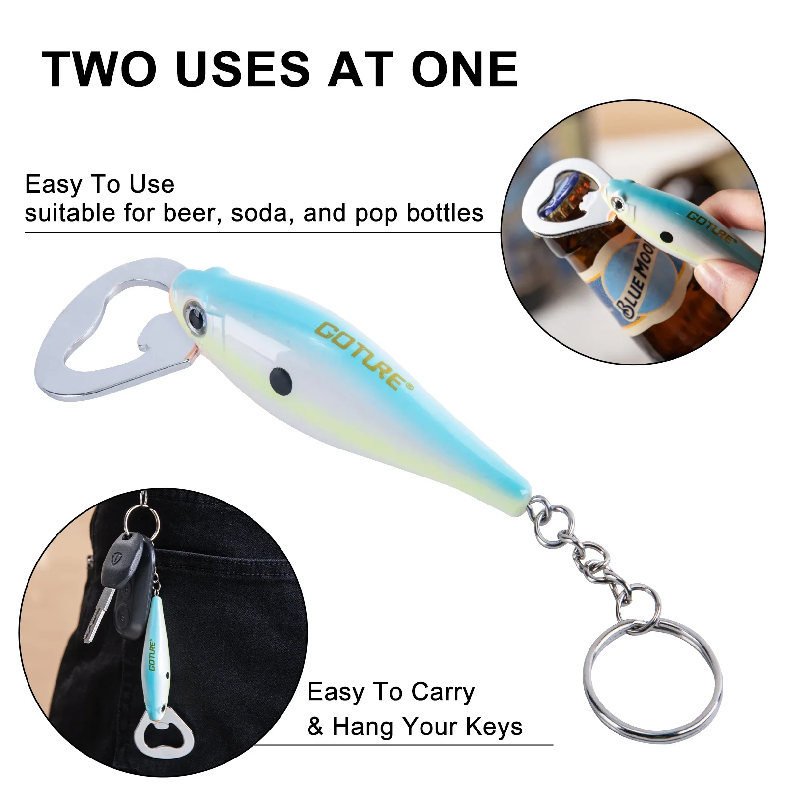 Goture-rebotellas con señuelo de pesca, accesorio de pesca con diseño de pez de acero al carbono para cerveza, comedor, Bar, utensilios, herramienta de cocina, 1 Uds. - imagen 4