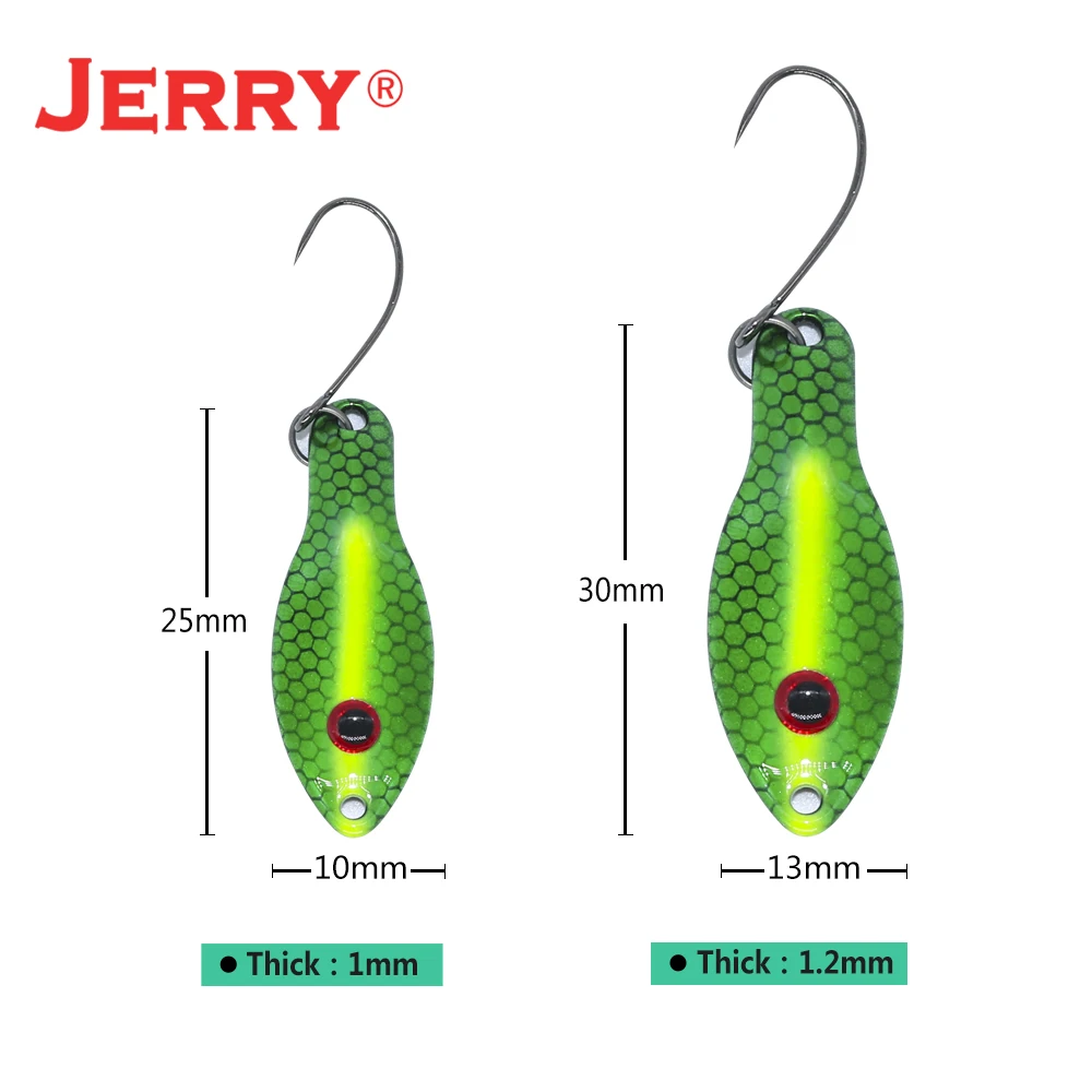 Jerry Libra Micro-señuelos tipo cuchara para pescar, 1,4g, 2,5g, cebos artificiales con revestimiento UV de alta calidad, Spinner Wobbler para trucha y lubina - imagen 5
