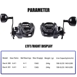 Mavllos Decrk Carrete Baitcasting 6.4:1 – Freno 15KG agua salada