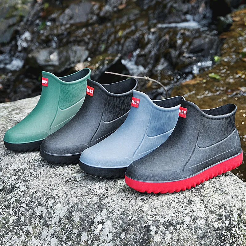 Gotre-Botas de lluvia de pesca populares al aire libre para hombres y mujeres, zapatos de agua de goma antideslizantes, impermeables y duraderos - imagen 5