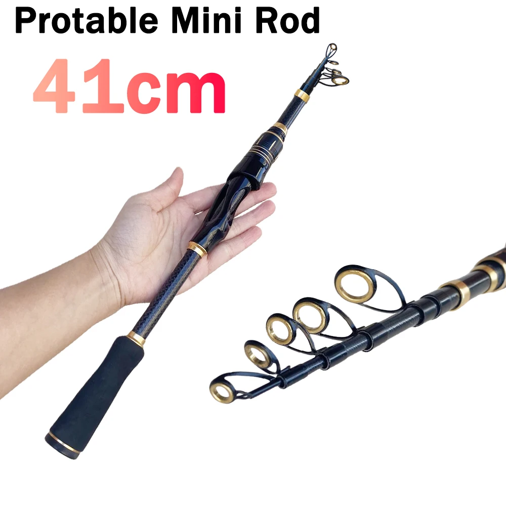 Caña de pescar de mar pequeña, 1,8/2,1 M, caña corta portátil, Mini señuelo de caña de mar, peso 3-25g, aparejos de pesca telescópicos para toda el agua